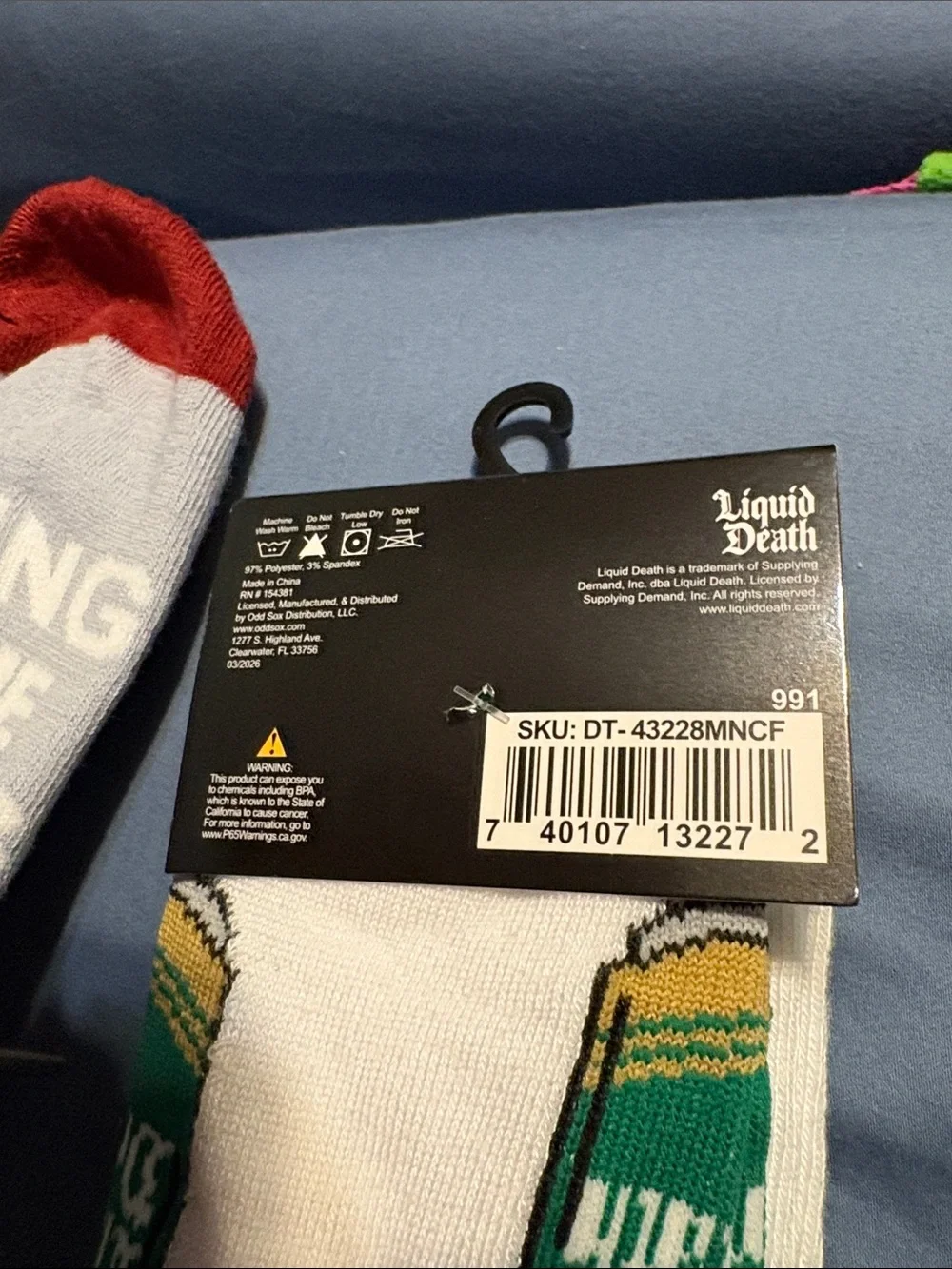 men’s socks Liquid Death and If you can read this bring some drinks for me socks